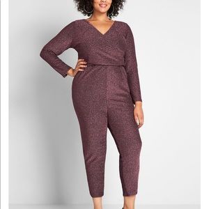 ModCloth Shine Away Sparkle Jumpsuit 2X Pink